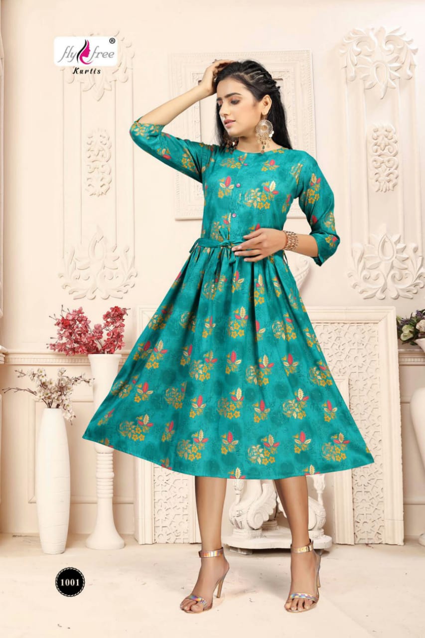 Fly Free Vink  Latest Fancy Designer Rayon Festive Kurti Catalog